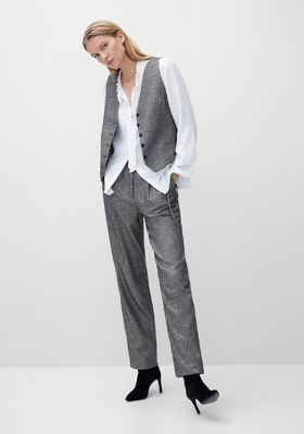 Flecked Metallic Thread Trousers With Darts from Massimo Dutti