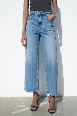 Straight Cropped High-Rise Jeans from Zara