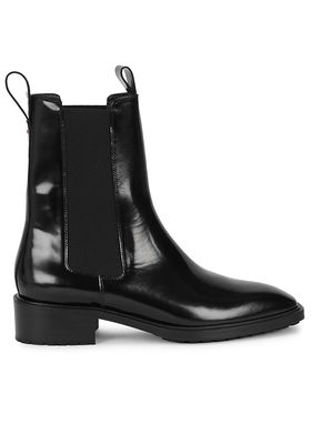 Simone 40 Black Glossed Leather Chelsea Boots from Aeyde
