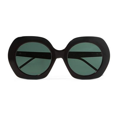 Oversized Round-Frame Acetate Sunglasses from Thom Browne