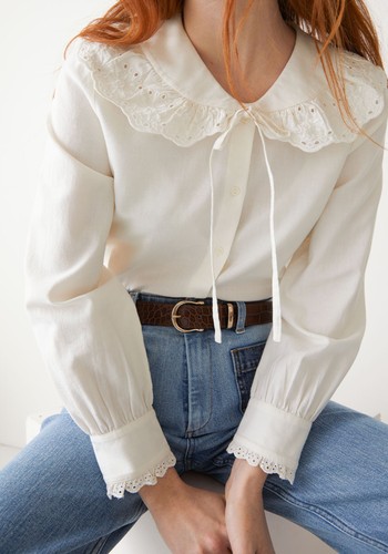 Scalloped Embroidery Blouse from & Other Stories