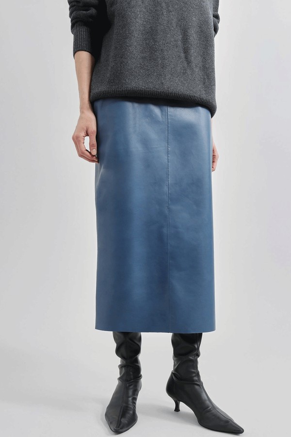 Taney Leather Midi Skirt