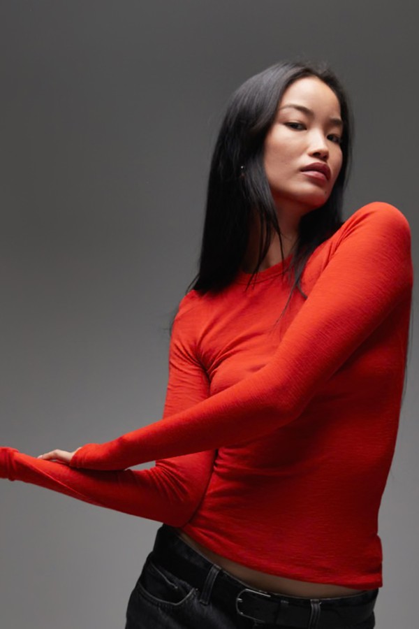 Merino Wool Knitted Semi Sheer Long Sleeve Top from Merino Wool Knitted Semi Sheer Long Sleeve Top, £45 | ARKET