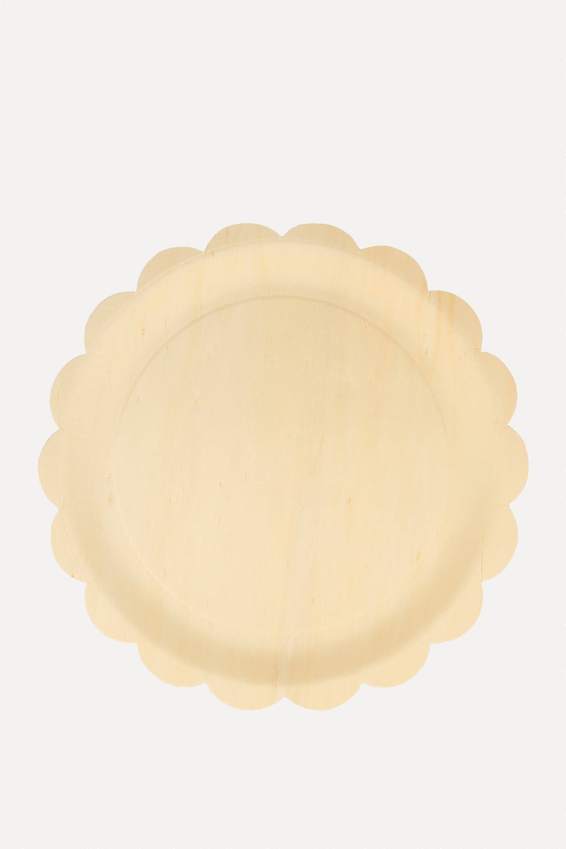 Set Of 8 Wooden Scalloped Small Plates from Meri Meri