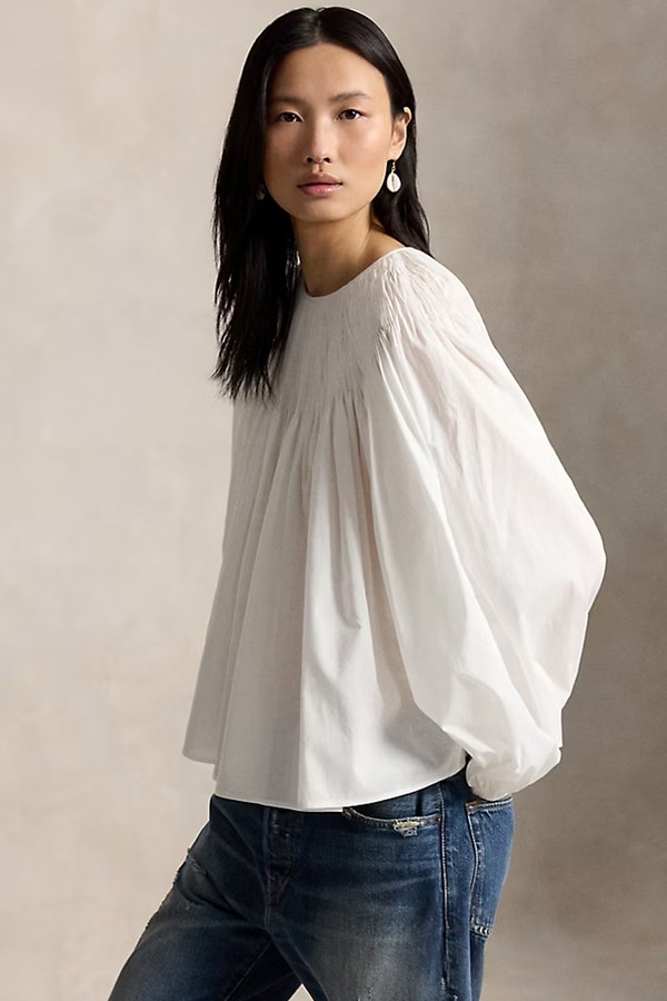 Pintucked Cotton Shirt