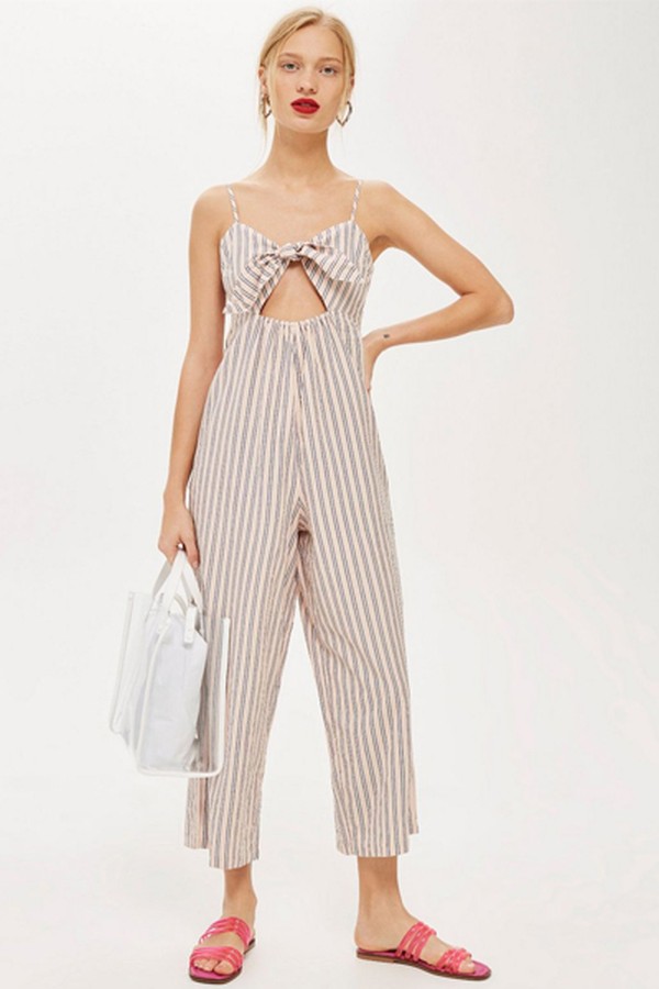 Stripe Jacquard Jumpsuit