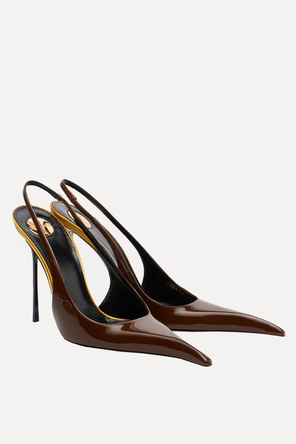 Amalia 110 Patent Leather Slingback Pumps from Saint Laurent