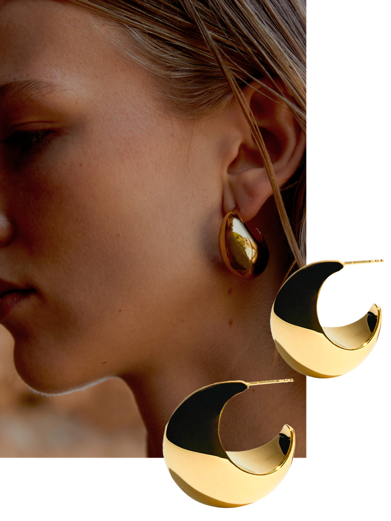 Teardrop 18k Gold-Plated Earrings, £169 | Ragbag Studio