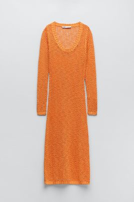 Long Knit Mesh Dress from Zara