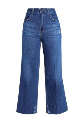 Joan Cropped Distressed High-Rise Wide-Leg Jeans from J Brand