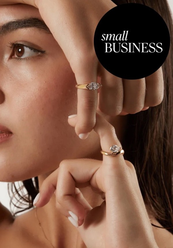 Promise Curve East West Pear Pinky Ring 