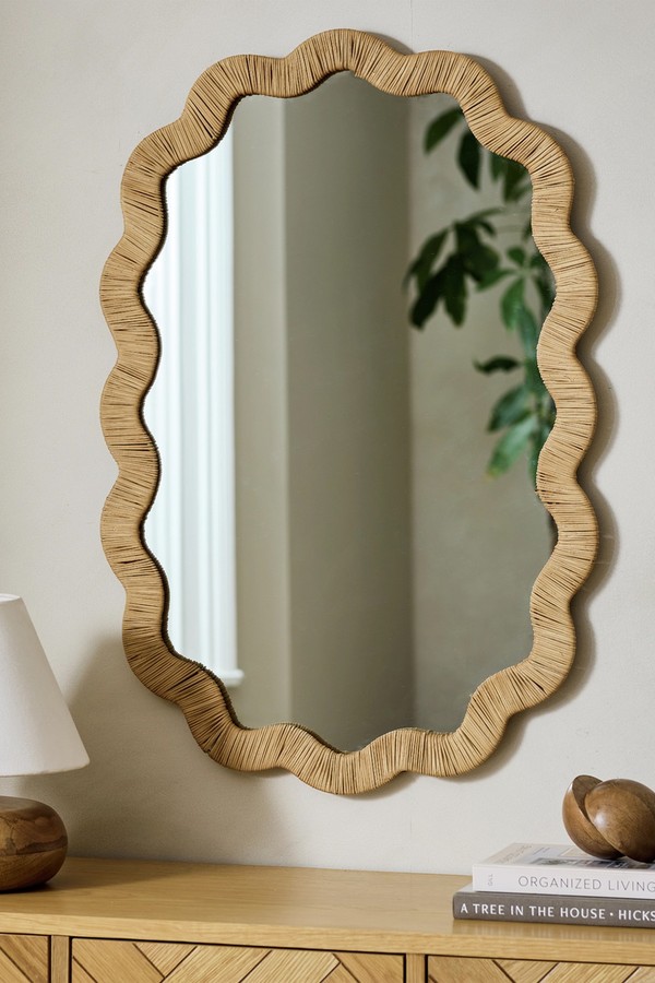 Rattan Wavy Wall Mirror from Habitat