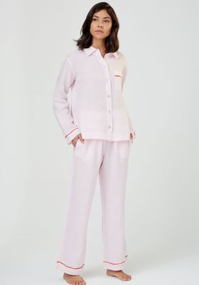 Pepper Pink Linen Pyjama Shirt from Hesper Fox London