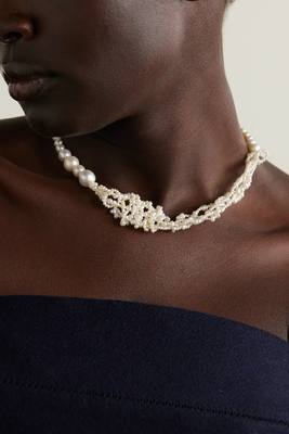 Recycled Gold Vermeil Pearl Necklace, £685 | Completedworks