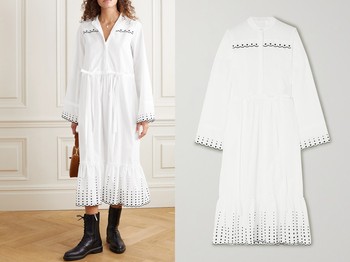 Embroidered Cotton-Poplin Midi Dress from See By Chloé