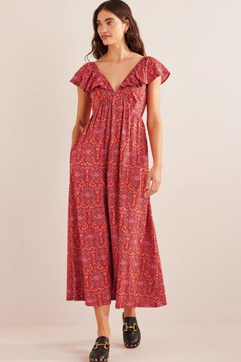 Tie Back Jersey Maxi Dress