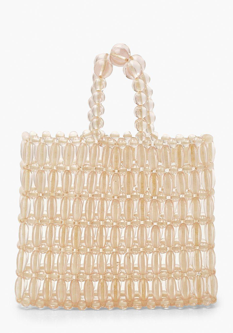 Beaded Round Top Handle Bag from Boohoo