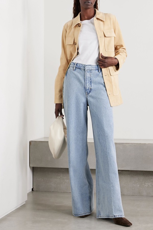 The Wide Trouser High-Rise Wide-Leg Organic Jeans from FRAME