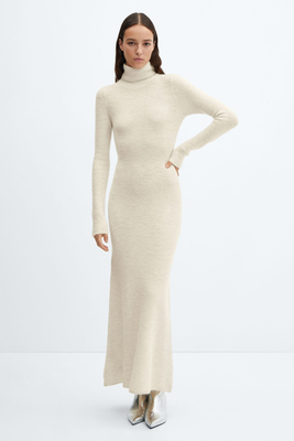 Knitted Turtleneck Dress from Mango 