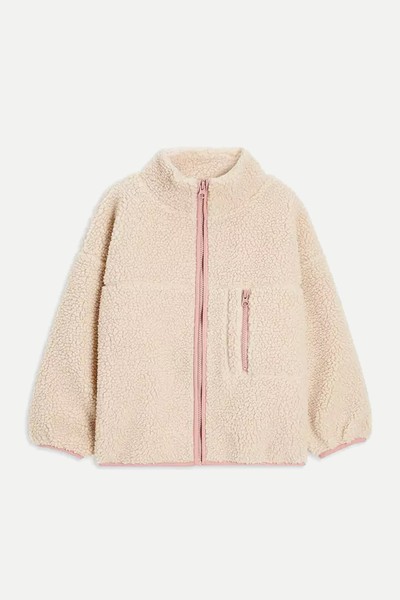 Plain Borg Zip Through Fleece from John Lewis