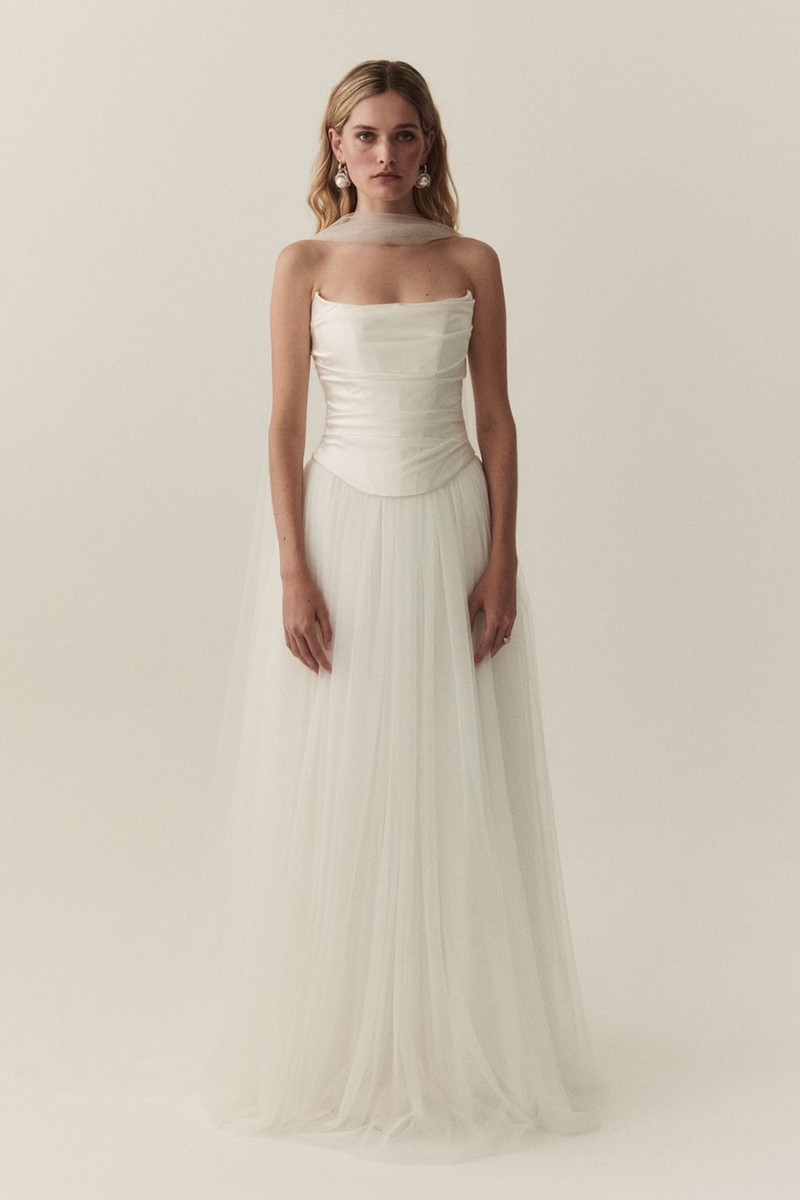 Mabel Corset & Marianne Skirt With Tulle Scarf from Prea James