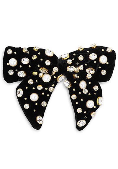 Embellished Velvet Bow Hair Clip from Lele Sadoughi