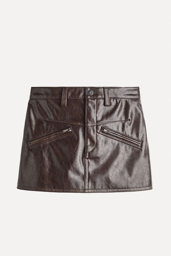 Coated Mini Skirt