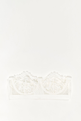 ELSE Petunia stretch-mesh and corded lace underwired strapless