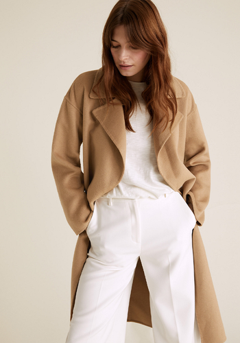 Wool Belted Longline Coat 