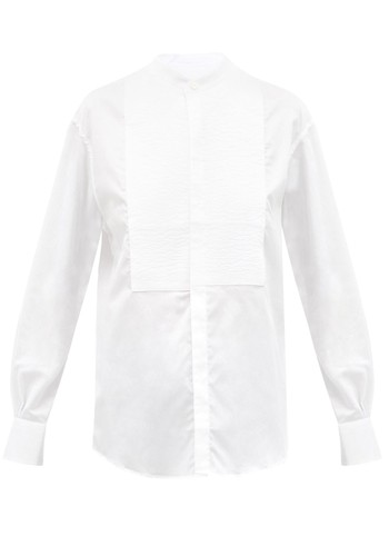 Comédienne VIII Stand-Collar Cotton Bib Shirt