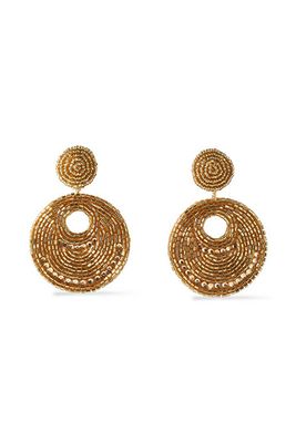 Gold-Tone Bead & Crystal Earrings from Kenneth Jay Lane