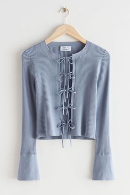 FRONT TIE RIB CARDIGAN from & OTHER STORIES