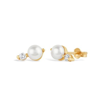 Shuga 14k Gold Double Pearl Studs from Dinny Hall