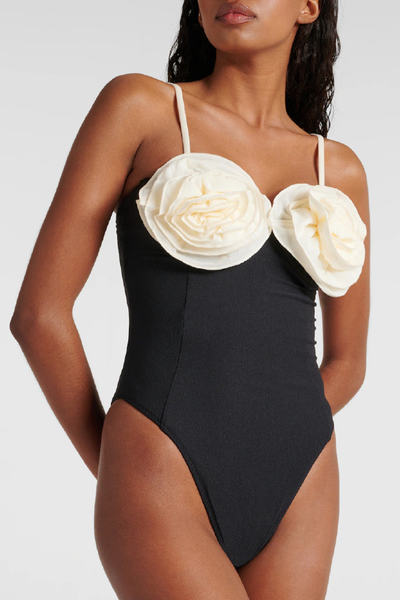 Floral-Appliqué High-Rise Swimsuit from Same
