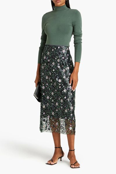 Sequin-Embellished Tulle Midi Skirt from Vince.