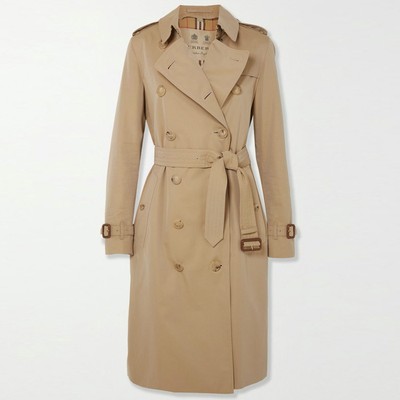 The Kensington Long Cotton-Gabardine Trench Coat from Burberry