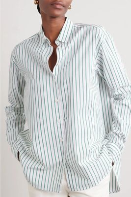 Signature Striped Cotton-Poplin Shirt from Toteme
