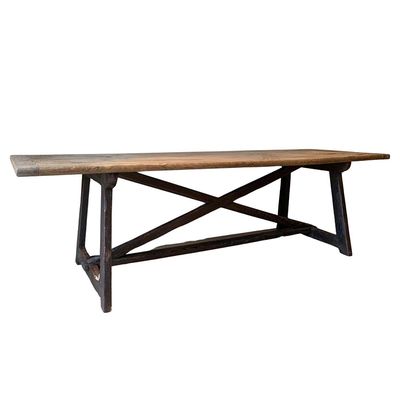 19th Century Oak Trestle Table  from 1st Dibs