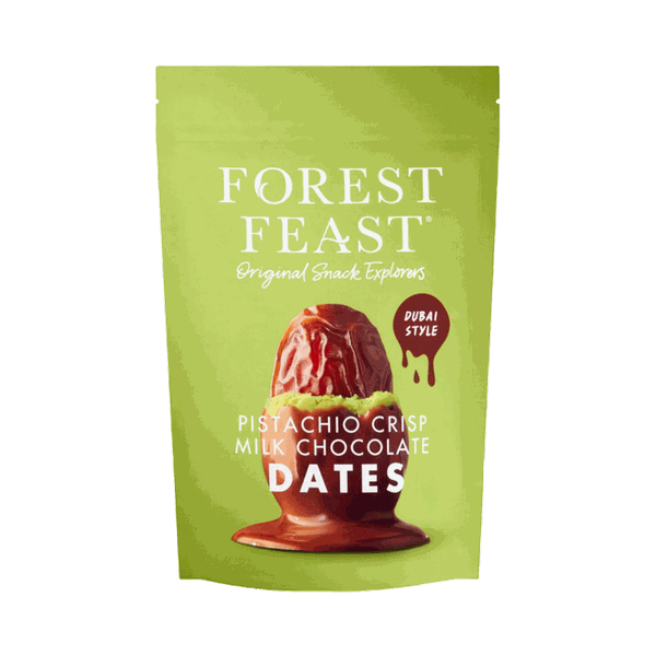 Dubai Style Pistachio Crisp Milk Chocolate Dates from Forest Feast 
