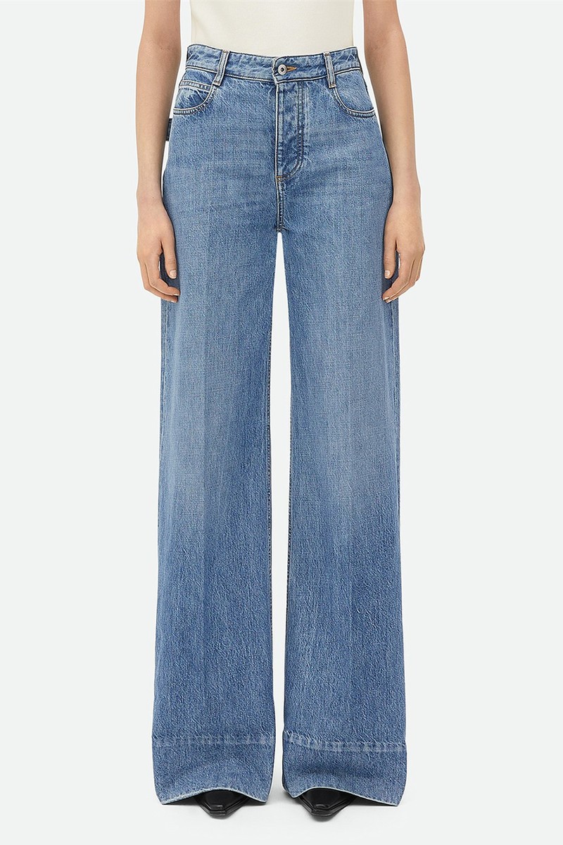Vintage Indigo Wide Leg Denim from Bottega Veneta