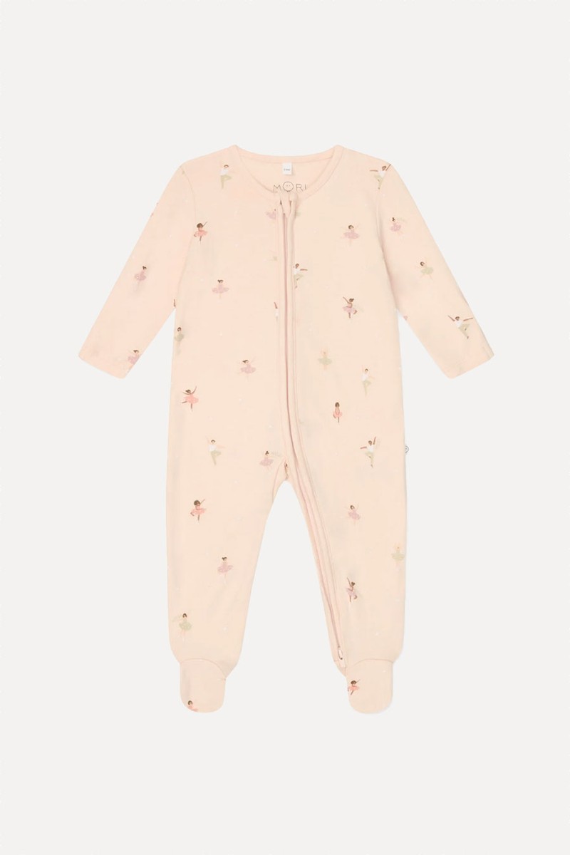 Ballerina Clever Zip Sleepsuit from Mori