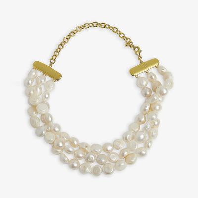 Nora Brass & Freshwater Pearl Necklace from Cult Gaia