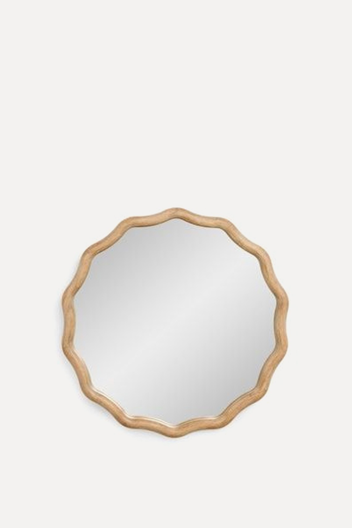 Natural Wooden Wavy Pine Wall Mirrror