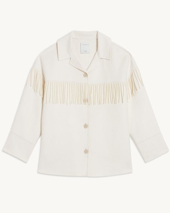 Fringed Jacket In Double Faced Wool from Sandro Paris