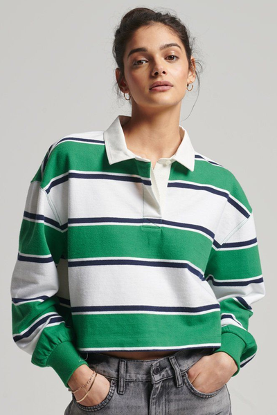 Vintage Cropped Long Sleeve Rugby Top from Superdry