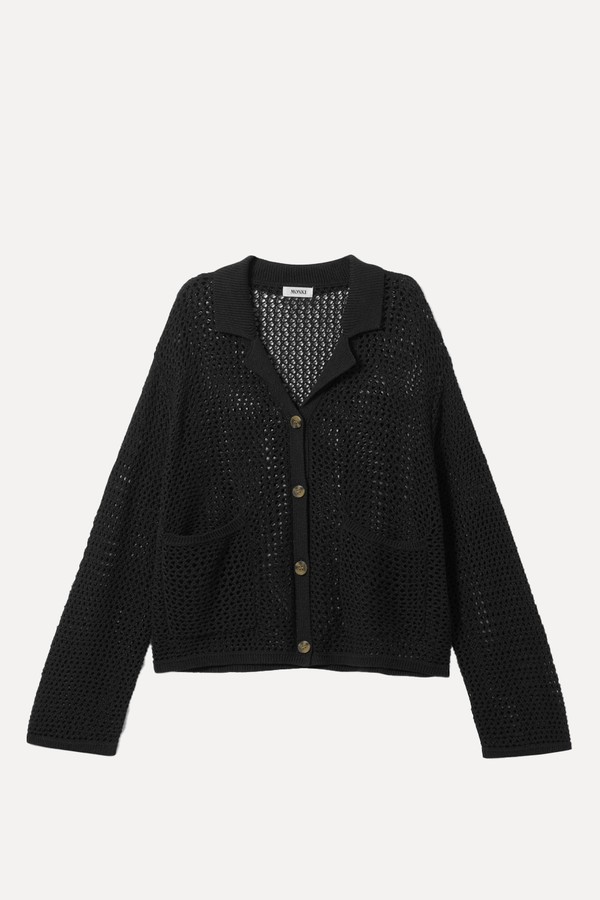 Open-Knit Button-Up Cardigan from Monki