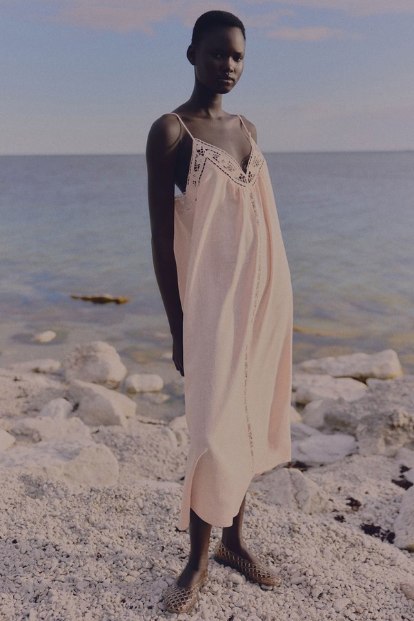 Broderie Anglaise Tie-Strap Dress