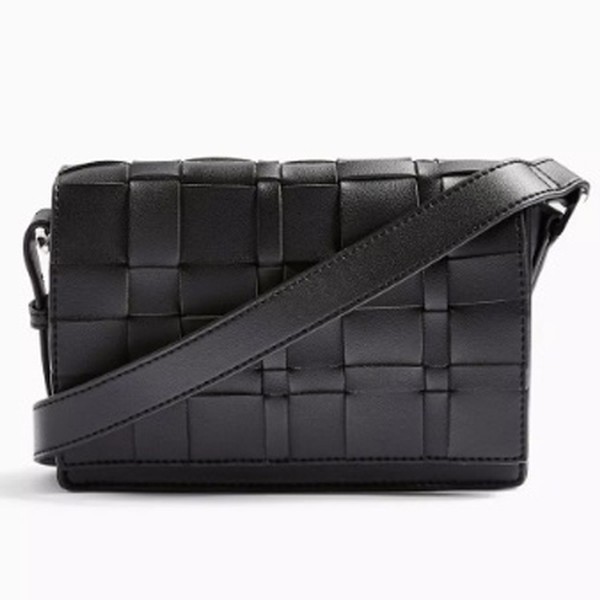 Black Weave Cross Body Bag from Topshop