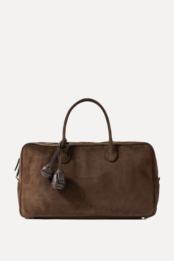 Brigitte Large Leather-Trimmed Suede Tote from MAGDA BUTRYM