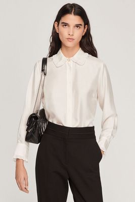 Silk Shirt With Pleated Trim from Sandro